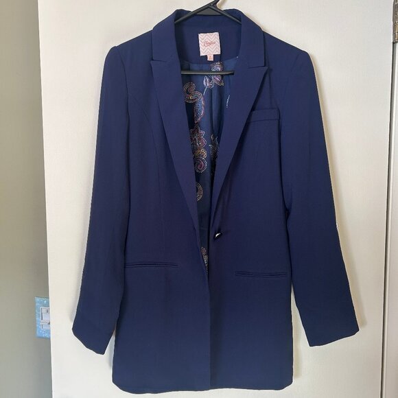 NEW (NWOT) Candie's dark blue blazer w/ paisley lining sz S - Picture 3 of 9